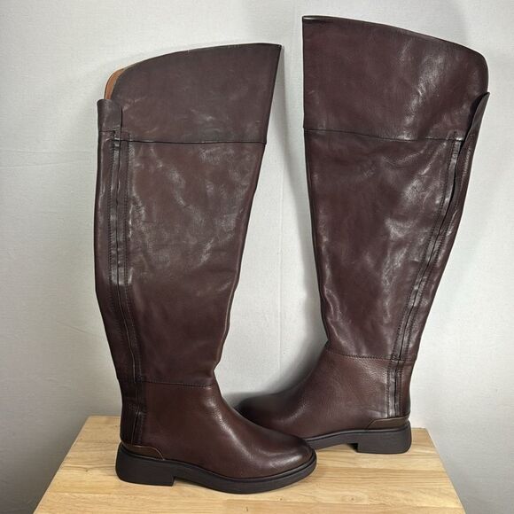 SARTO by Franco Sarto Battina Wide Calf Leather Knee High Boots- Brown- 7.5 M - Picture 5 of 9
